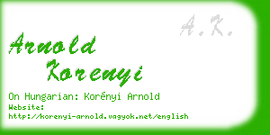 arnold korenyi business card